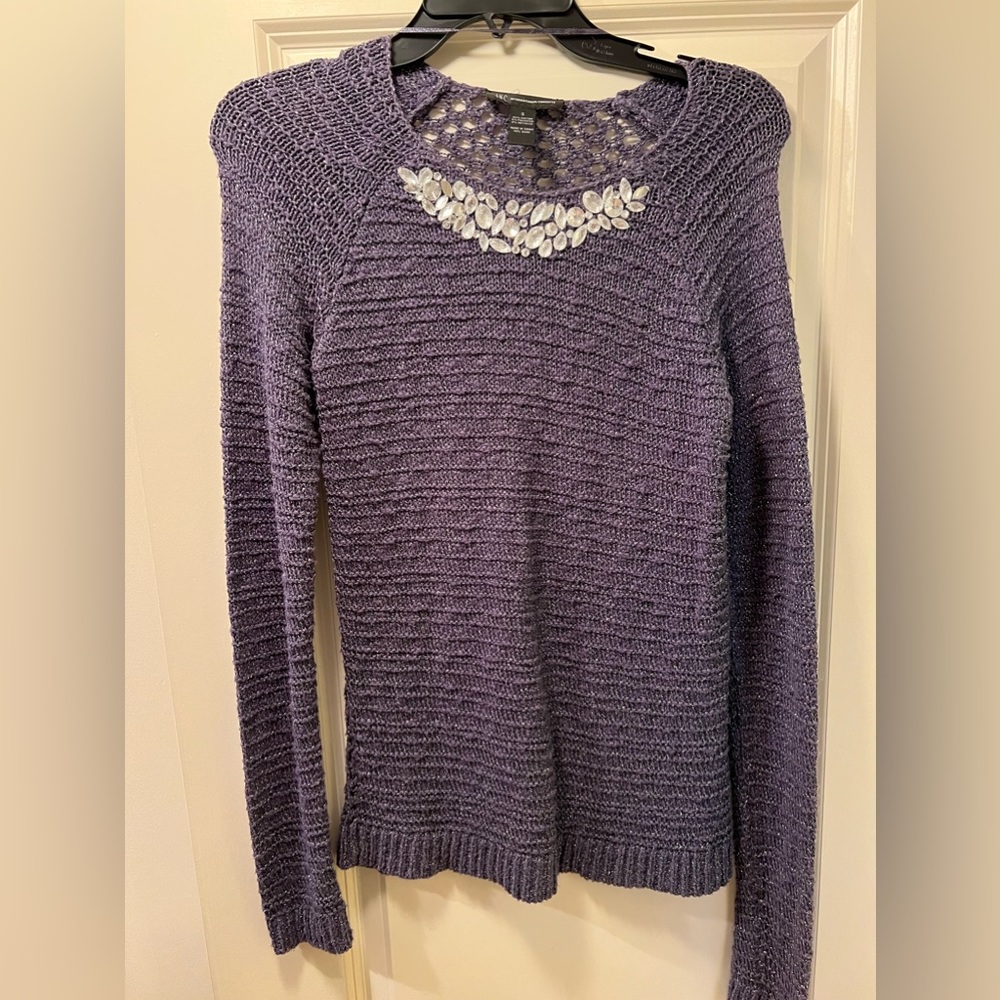 INC Navy Blue Embellished Sweater